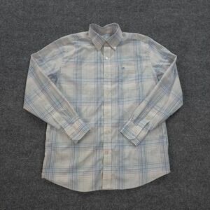Southern‎ Tide Shirt Mens Medium Blue Pink Plaid Gibbes Island Beach Preppy